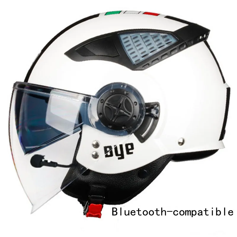 

Bluetooth-compatible Open Helmet Motocross De Capacete Cascos Para Casque Moto Motorcycle Accessories Atv Kask White