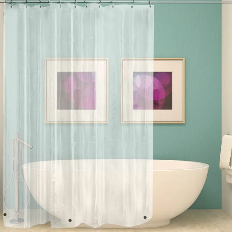 180*200cm Plastic Clear Shower Curtain Waterproof Mildew Proofing Transparent Bath Curtains Bathroom Products Home Merchandies