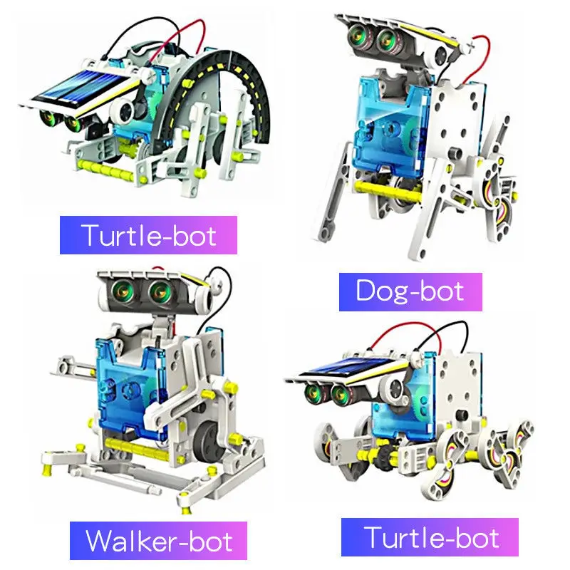 Solar Powered Robot DIY Assembled Kit Science Educational Toys For Children 13 Forms Transformation Robot Boy Gift School STEM