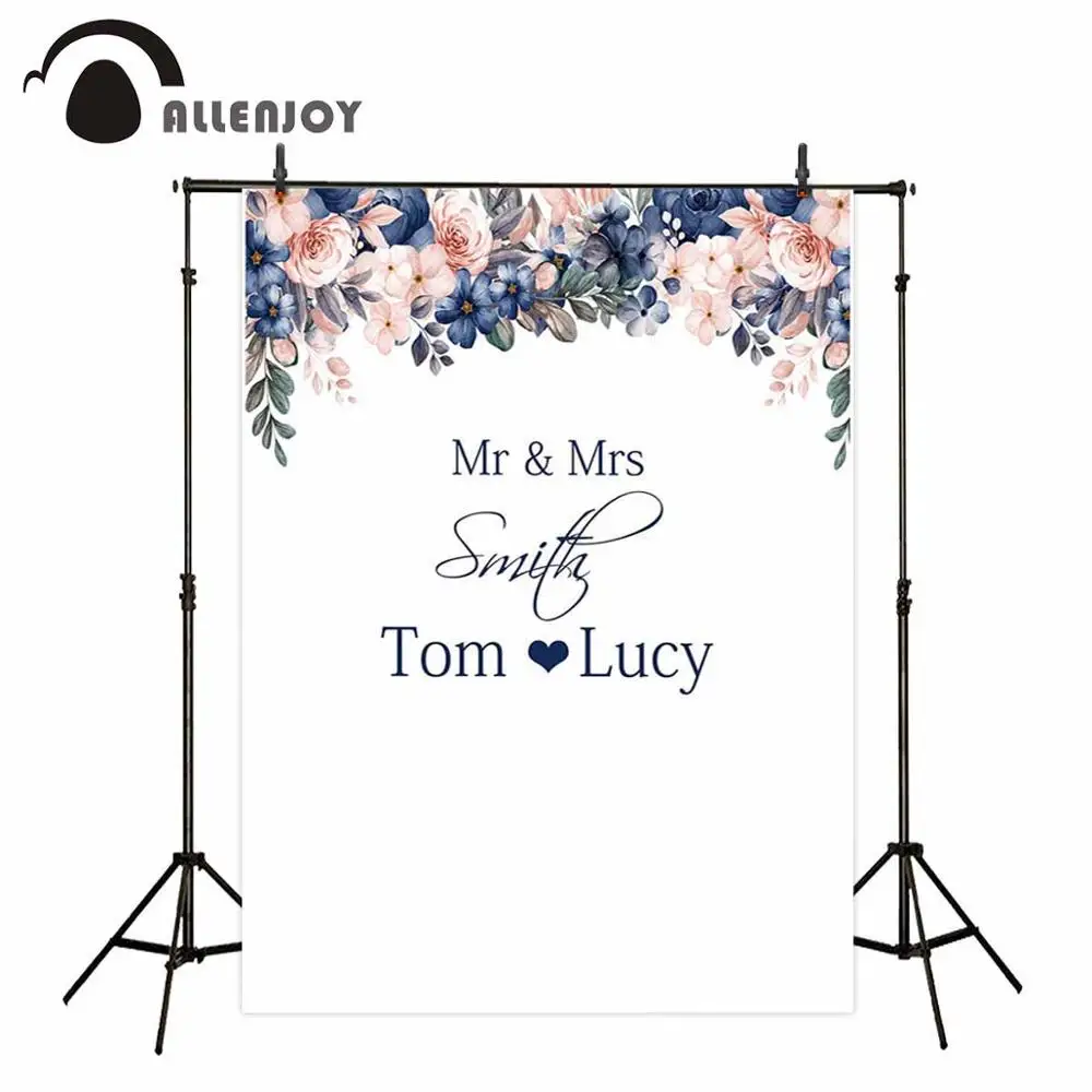 

Allenjoy Wedding Engagement Backdrop Bridal Floral Lover Background Invitation Photocall Photozone Banner Decoration Photobooth