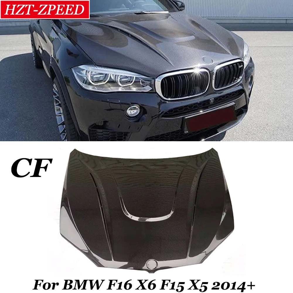 

H style F16 X6 F15 X5 Real Carbon Fiber Car Front Hood Covers Bonnet for BMW F16 X6 F15 X5 2014 Year Up Modification