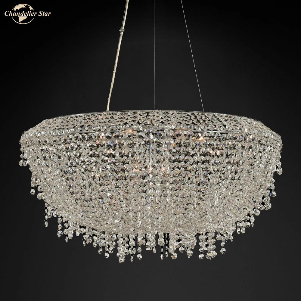 Modern Luxury K9 Crystal Chandeliers Lighting for Living Room Bedroom Restaurant Hotel Creative Lustres Indoor Lights