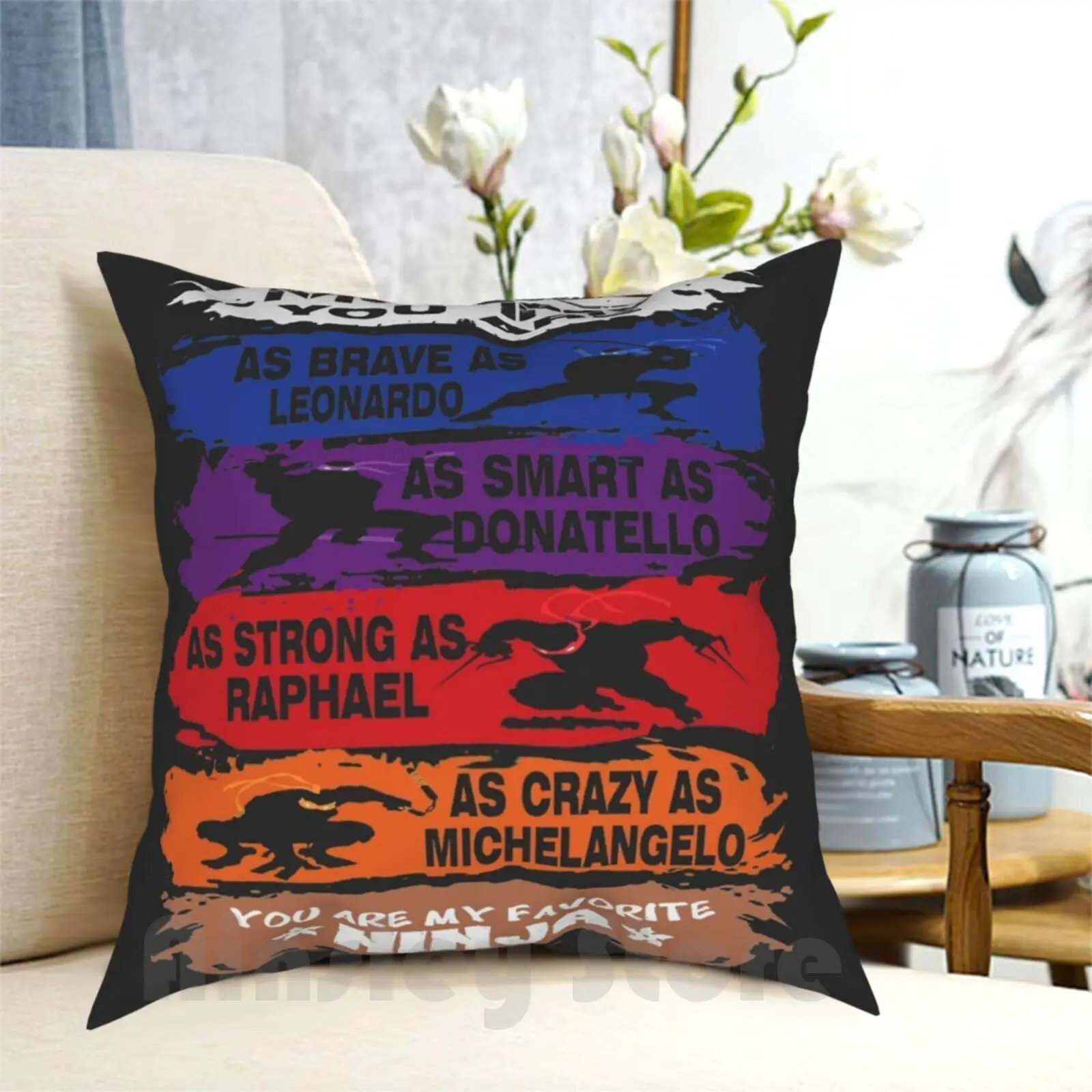 Mommy-You Are My Favorite Pillow Case Printed Home Soft Throw Pillow Cowabunga Enemy Mutants Stormmaster Splinter