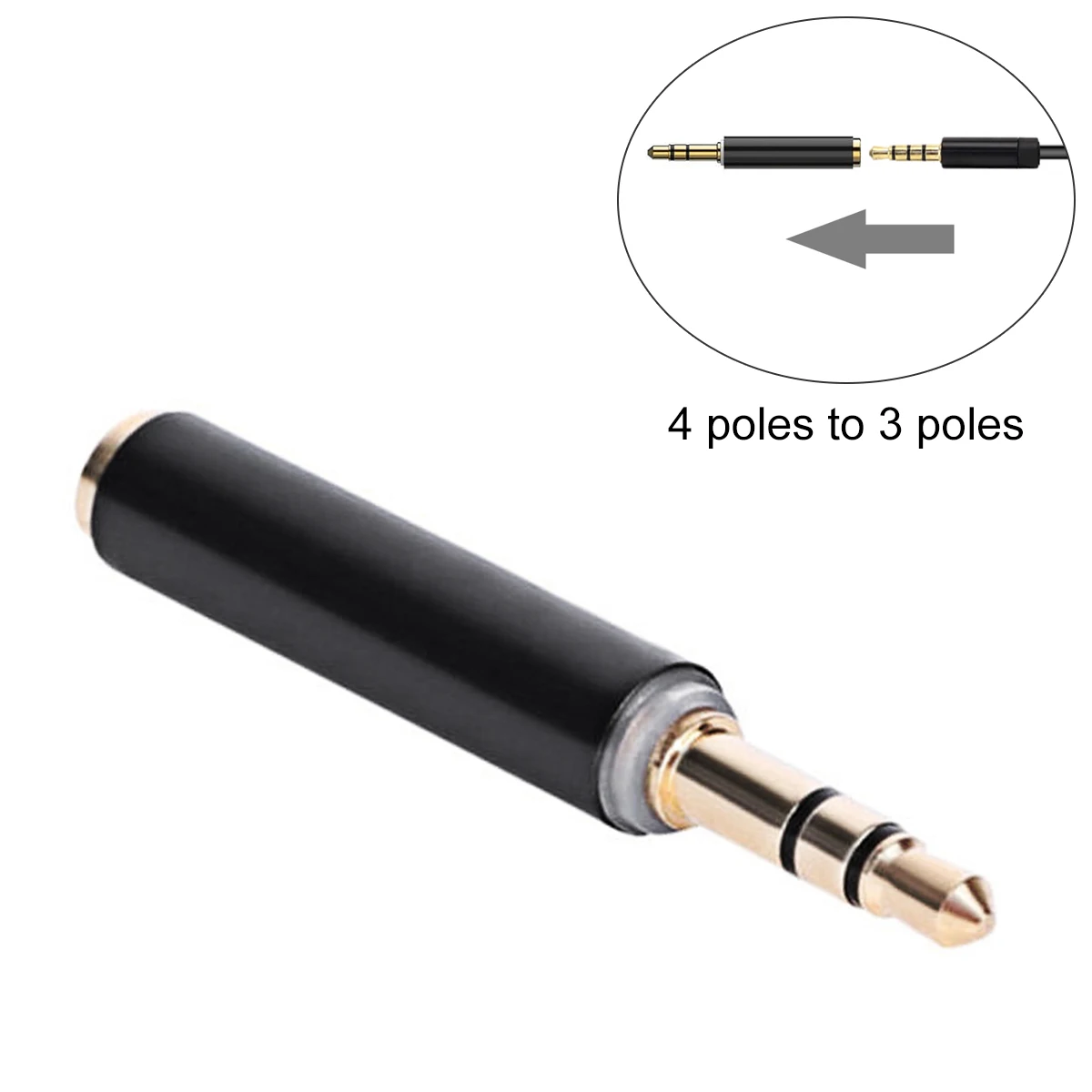 3.5mm Adapter TRS Male to Female TRRS Audio Stereo Adapter Connectors 3.5mm 4 Pole Male to 3.5mm 3 Pole Female Gold Plated