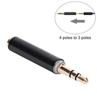 3.5mm Adapter TRS Male to Female TRRS Audio Stereo Adapter Connectors 3.5mm 4 Pole Male to 3.5mm 3 Pole Female Gold Plated