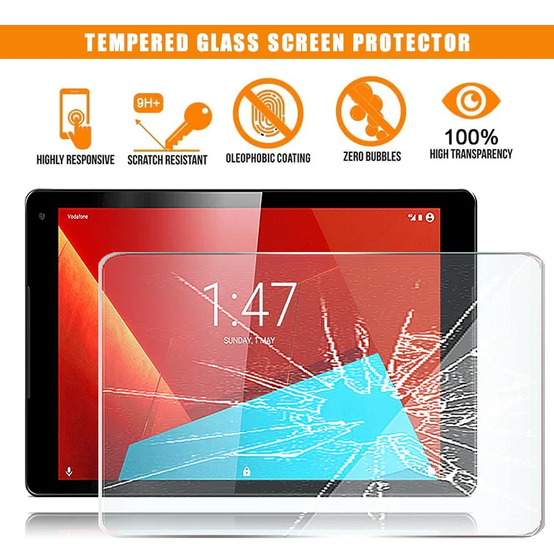 

For Vodafone Tab Prime 7 10.1'' Tablet Tempered Glass Screen Protector 9H Premium Scratch Resistant HD Clear Film Cover