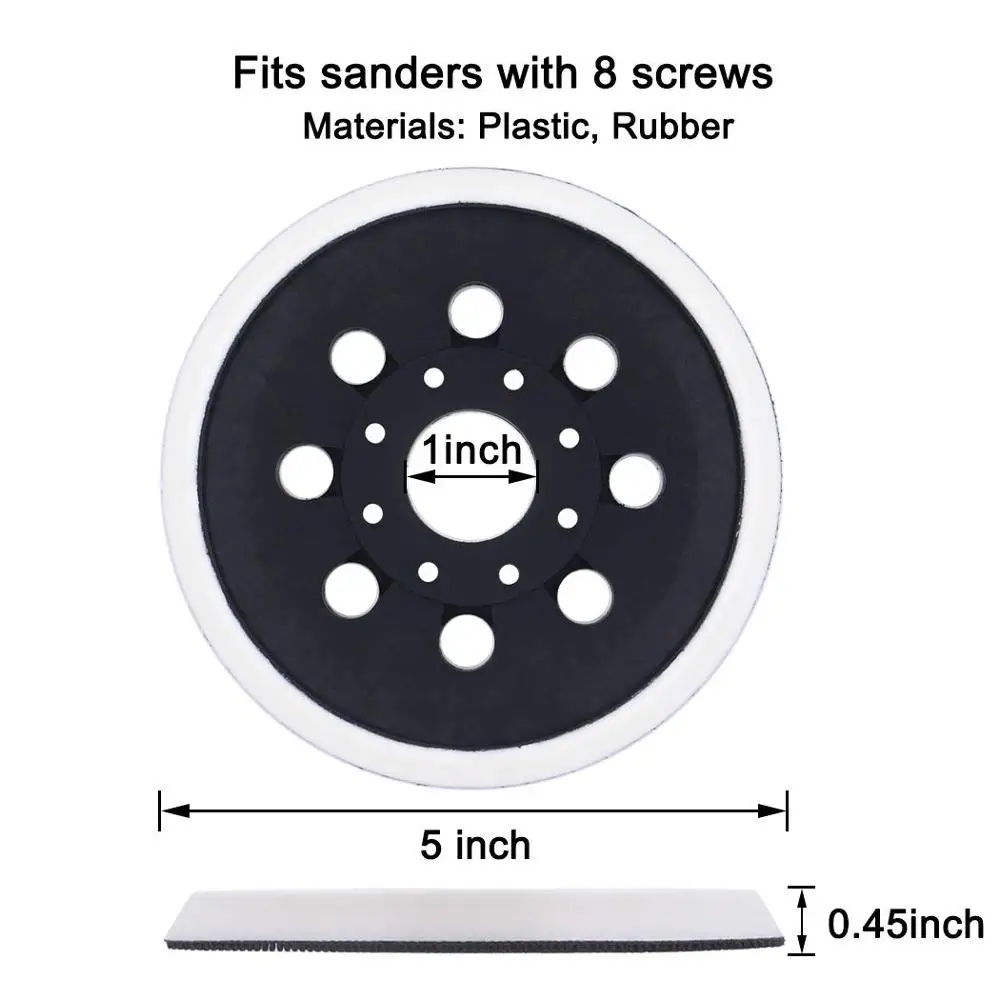 3 PCS 5 Pollici 123 MILLIMETRI 8-Hole Gancio e Anello di GEX125-1AE Levigatura Pad Levigatrice Backing Pad per la Lucidatura rettifica