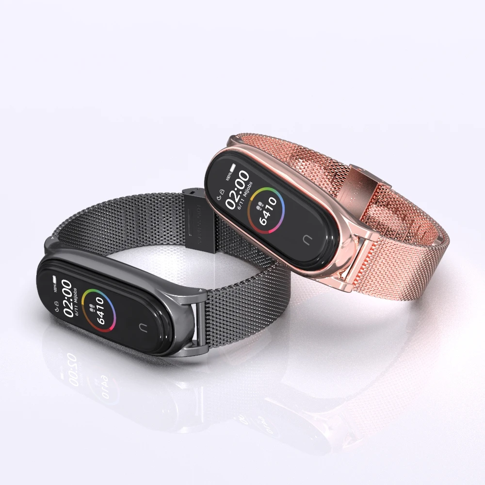 حزام ل Xiaomi مي باند 6 5 4 3 المعادن Opaska كوريا ل مي الفرقة 4 Miband 5 الأساور سوار Xiomi NFC النسخة العالمية