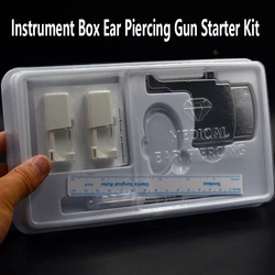 Safety & Easy Professional Ear Piercing Gun Unit Ear Stud Piercer Tools (Piercing uinit+Push Gun+Mark Pen+Ruler+Silicone Ear)