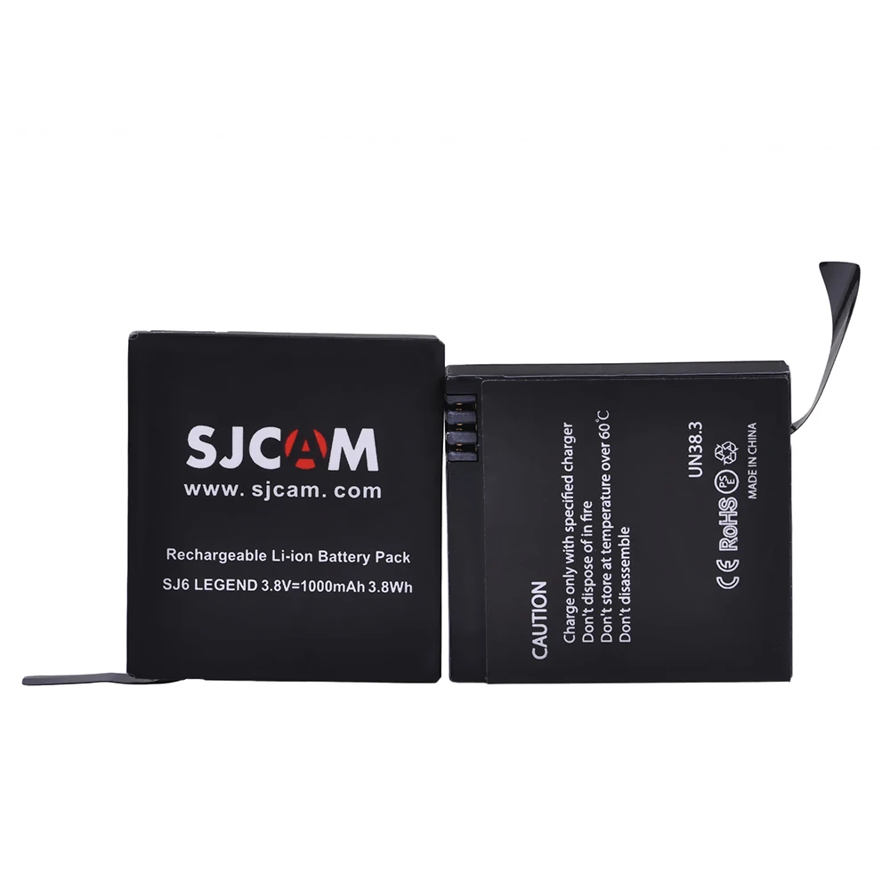 DuraPro 2PC 1000mAh batterie d'origine pour appareil photo SJCAM SJ6 + chargeur USB LED à 3 emplacements pour caméra de sport d'action SJCAM SJ6 Legend