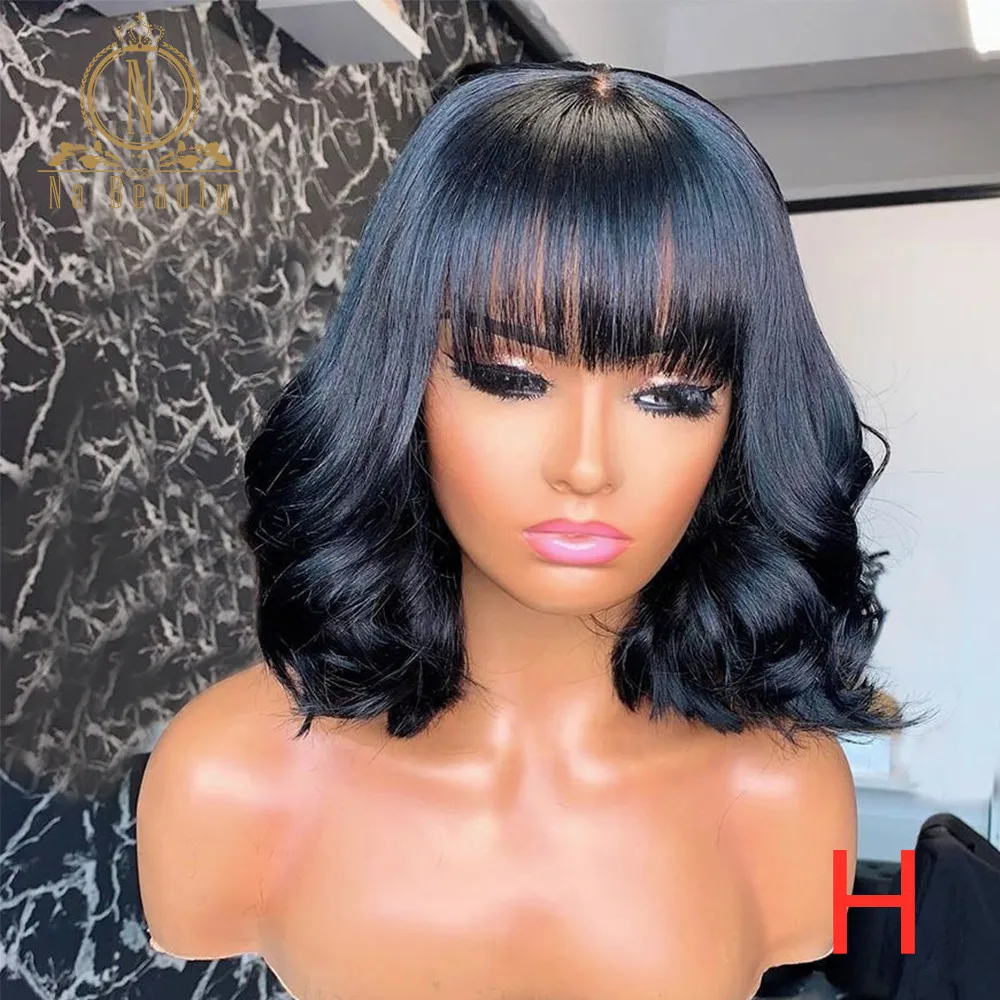 

13x6 Body Wave Bob Wig Lace Front Wig Frontal Wigs For Women Human Remy Hair Closure Wig Human Hair With Bangs Wig Natural Hair