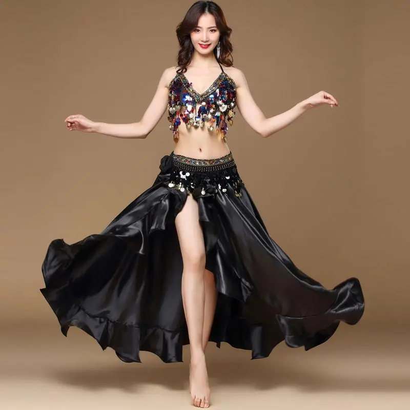 Belly Dance Costumes Female 2021 Woman Sexy Costumes New Indian Dancers Exercise cloth Performance Bra Belt Skirt 3 Pieces Sets