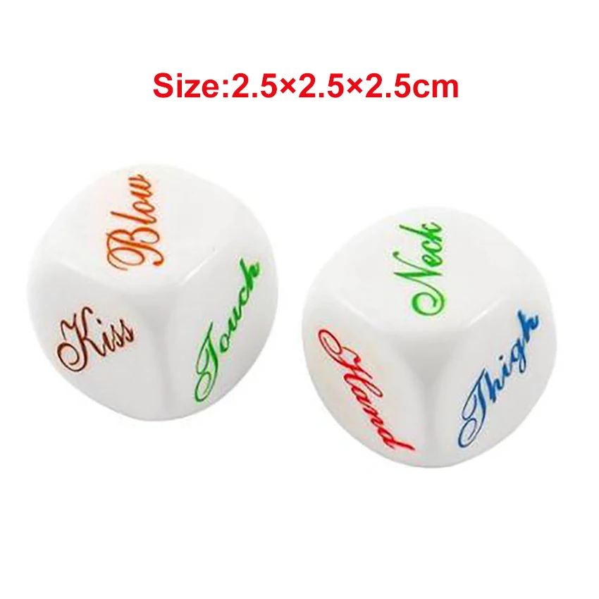 Sexy Romance Sex Dice for Adult Couples, 6 Sided Acrylic Cube, Erotic Dice Positions, Love Game, Flirting Toy, 2Pcs