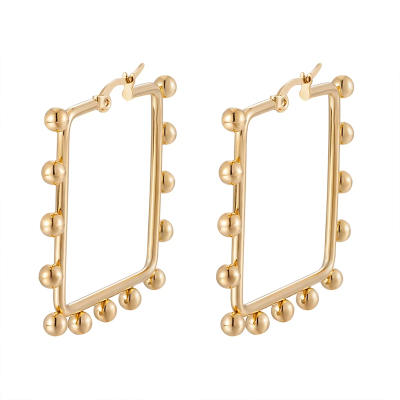 Korean version of the new earrings geometric square Ear ring exaggerated fashion simple wild Earrings retro cold wind woman 2020