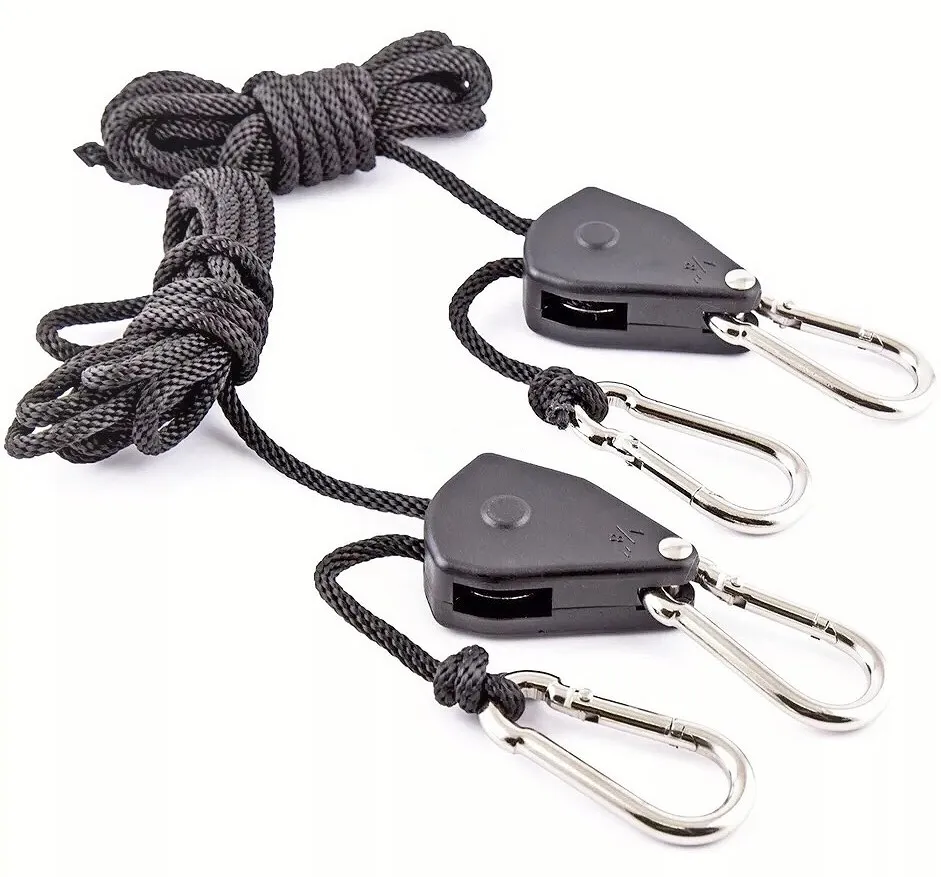 2PC adjustable pulley sling sling ratchet hook maximum load 150 lb lamp lifter reflector cup LED hanger assembly sling