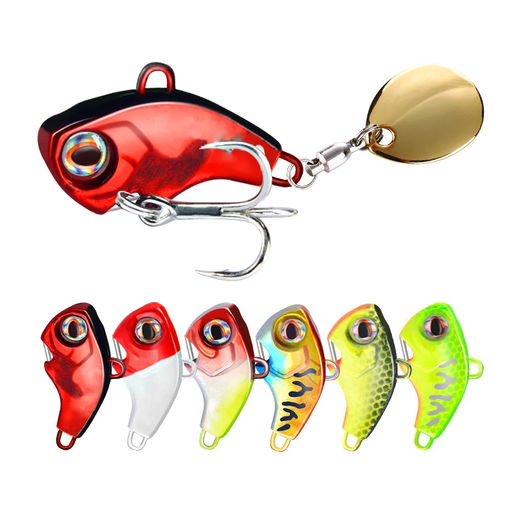 Metal VIB Fishing Lure, Spinner Afundando, Colher Giratória, Pin Crankbait, Lantejoulas Iscas, Equipamento De Pesca, 7g, 10g, 14g, 20g, 1Pc, Nova