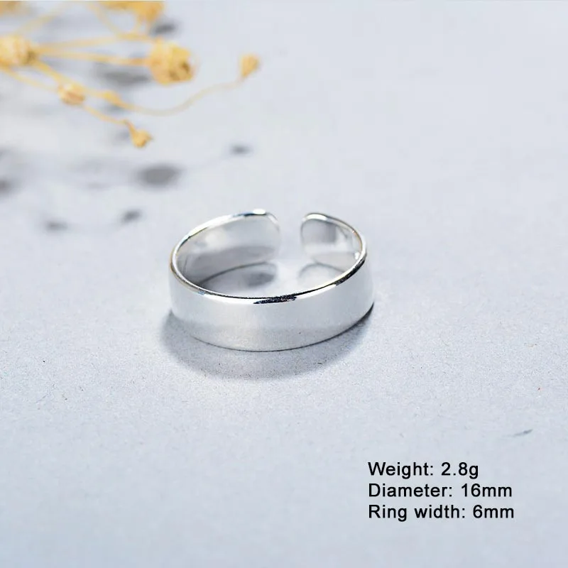 XIYANIKE Silver Color  Creative Fashion Simple Glossy Opening Rings Charming Handmade Jewelry For Woemn Birthday  Gift