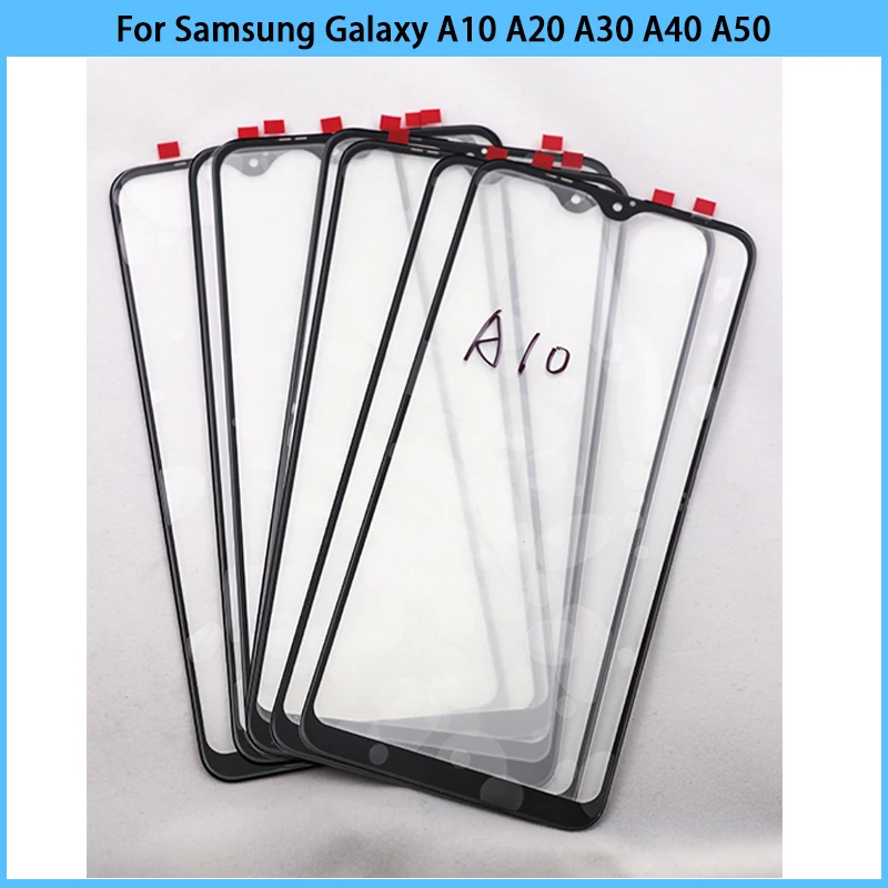 Glass with OCA For Samsung Galaxy A10 A20 A30 A40 A50 Touch Screen LCD Front Outer Glass Panel Lens TouchScreen Glass Cover