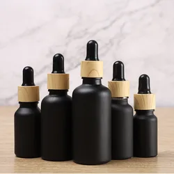 Dropper Bottle Tubes Frosted Black Glass Aromatherapy Liquid for Essential Massage Oil Pipette Container Refillable Bottle