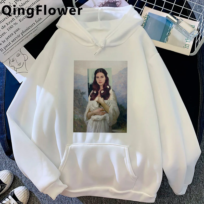 Lana Del Rey Aesthetic Grunge Funny Cartoon Hoodie Women Harajuku Streetwear Anime Sweatshirt Graphic Winter Casual Hoody Female