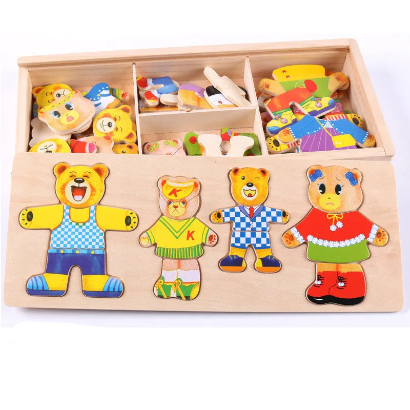 

Baby Puzzles Toys Wooden Box Educational Toy Puzzle Set Kids Children's Toy Gift