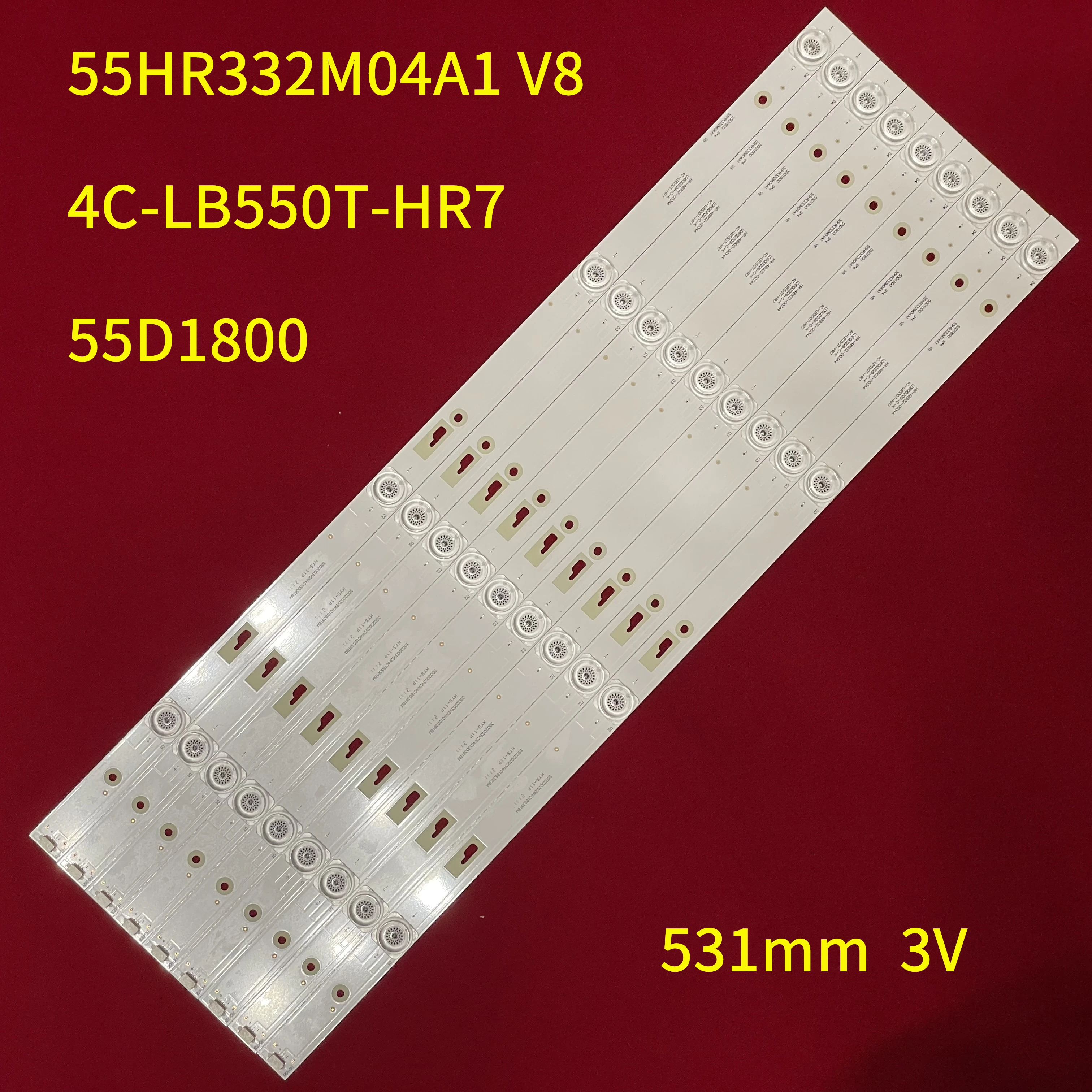 

9pcs LED backlight strip For Thomson T55FSM5040 55D1800 55HR332M04A1 V8 4C-LB550T-HR7 le4ra2r0 3732706293c17301440