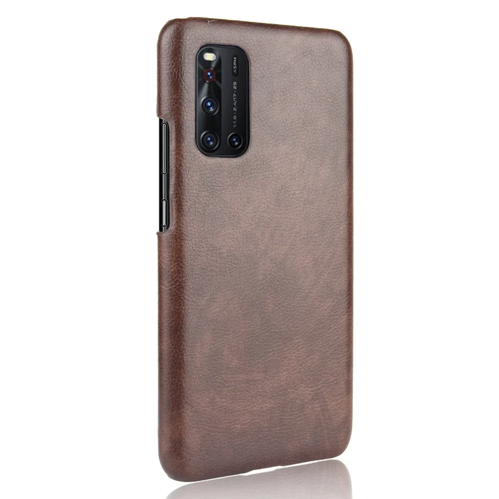 Vivo V19 Case vivo V19 Retro PU Leather Litchi Pattern Skin PC Hard Back Cover For Vivo V19 V 19 Phone Bag Cases