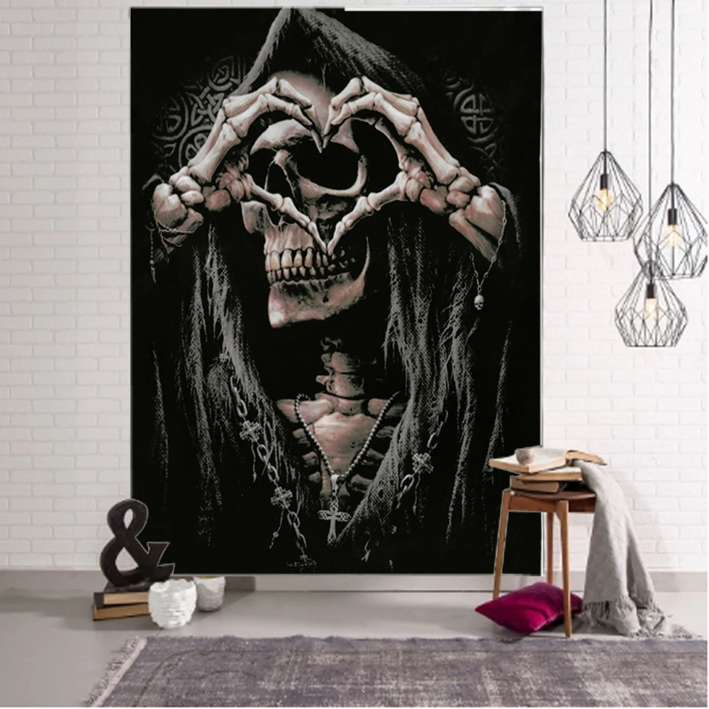 Skull Series Tapestry Art Blanket Curtain Hanging at Home Bedroom Living Room Decoration