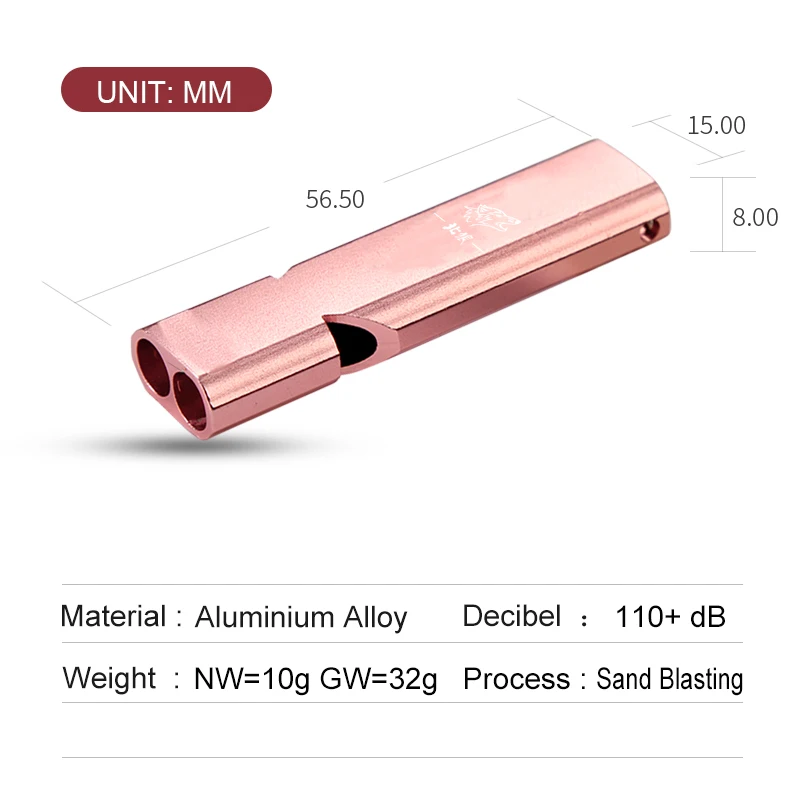Новинка 2021, свисток для выживания из алюминиевого сплава, легкий уличный инструмент EDC SOS, 110 дБ, высокие цвета, свисток, гравировка