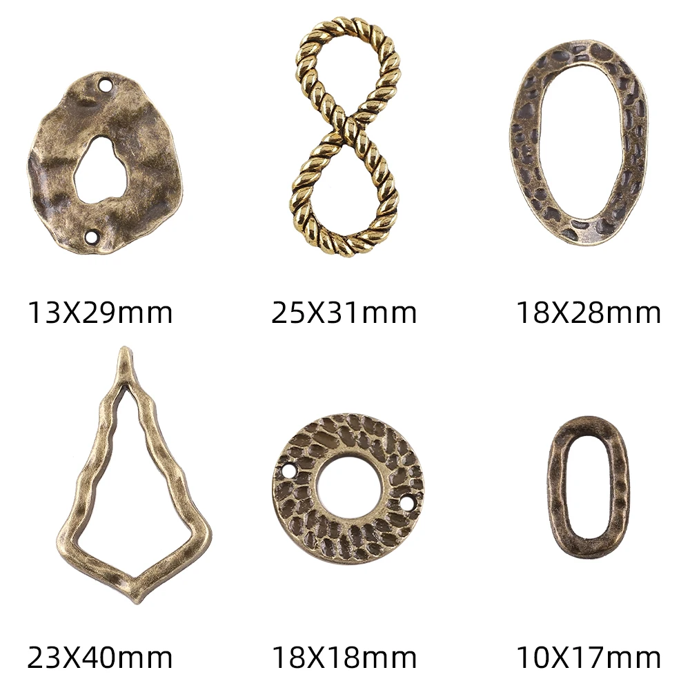 10Pcs/Lot Open Bezel Blank Frame Alloy Drop Round Oval Metal Hollow Pendants Charm Bronze Diy Resin Jewelry Making Earing