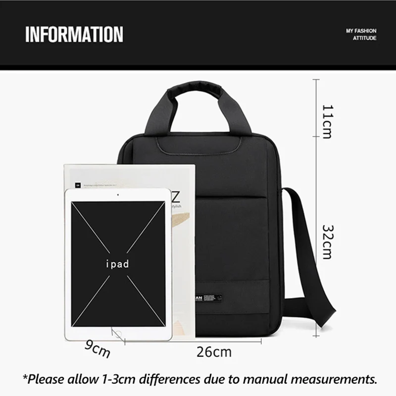 Imagem -06 - Multifuncional Ipad Bolsa Crossbody Bolsa Masculino Pacote de Viagem Curta Mensageiro Bolsa à Prova Impermeável Água Grande Capacidade Bolsa Ombro X136c