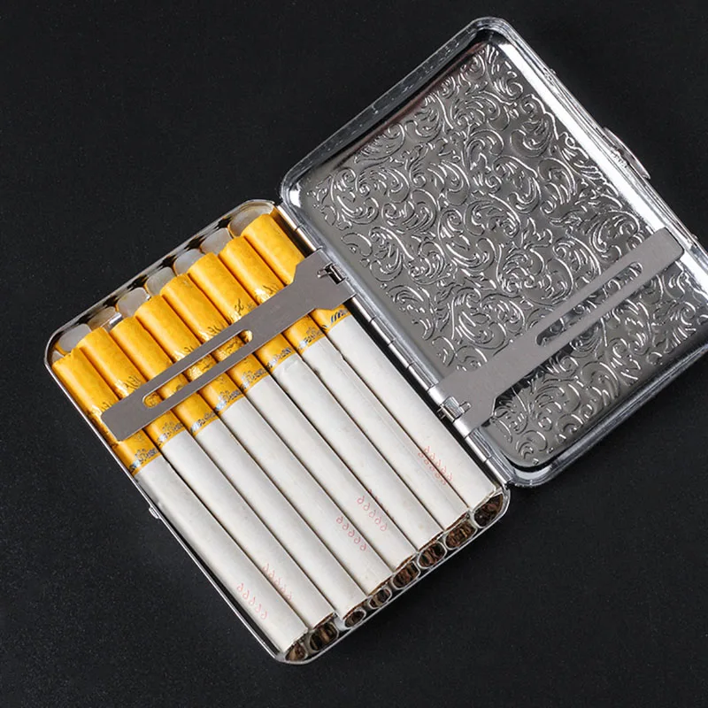 Vintage Metal Cigarette Case Container Cigarettes Tobacco Holder Pocket Box Storage