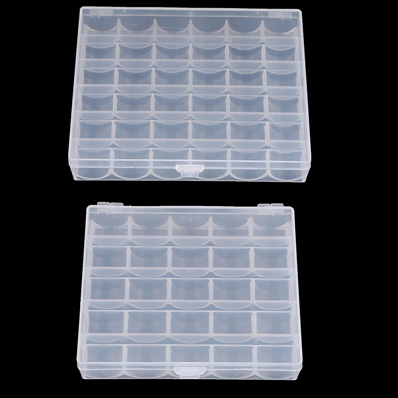 25/36Pcs New Clear Sewing Machine Bobbins Spools Empty Bobbins Spools Plastic Storage Box For Home Sewing Tools