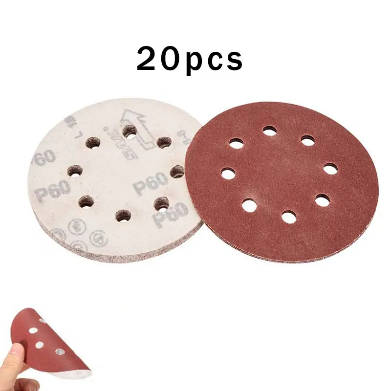 20pcs 5 Inch 125mm Round Sandpaper Polishing Disk Sand paper Grit 40-3000 Hook and Loop Sanding Disc Polish