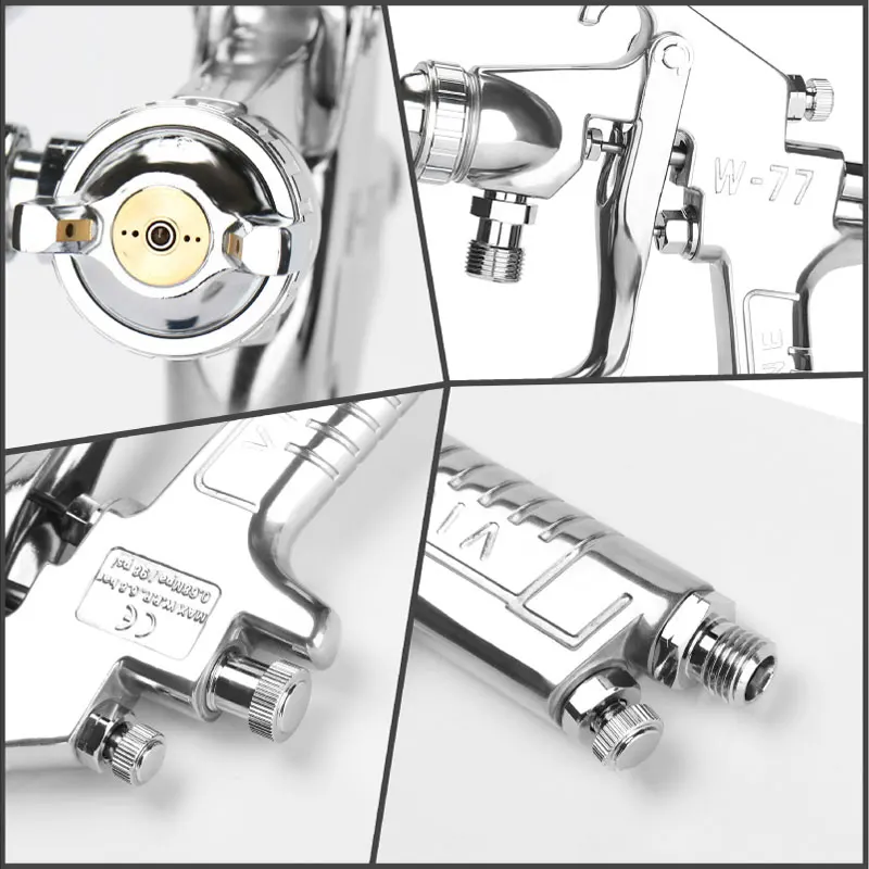 Imagem -03 - Pistola Pneumática 1.2 1.5 2.0 2.5 3.0 mm Bico Carro Ferramenta de Pulverização de Móveis para o Carro Faça Você Mesmo Artesanato Projetos Pintura Pulverizador W77