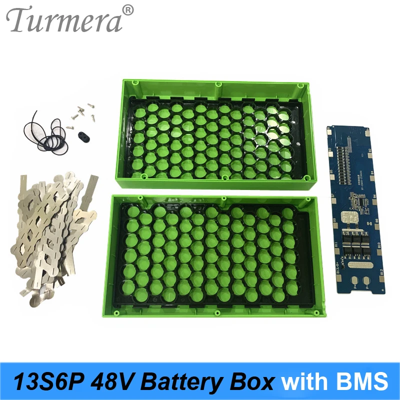 Turmera 13S6P 48V E-bike Lithium-Batterie Fall mit 15A 20A BMS Umfassen Halter und Streifen Nickel Für elektrische Fahrrad Batterie 48V Verwenden