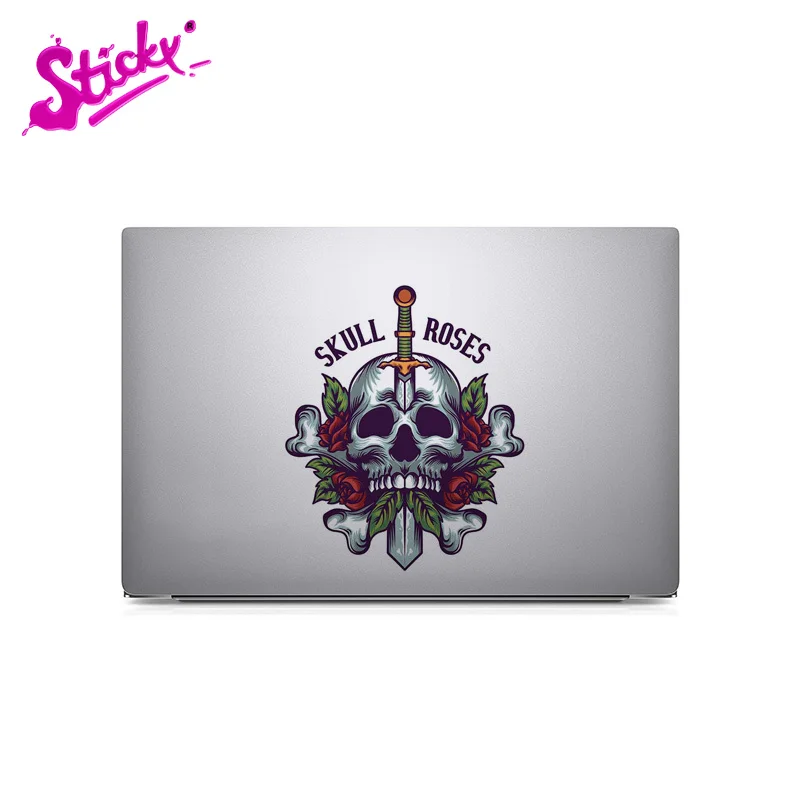 STICKY Pirate Skull Badge Brand Car Sticker Decal Decor Waterproof Motorcycle Off-road Laptop Trunk Guitar PVC Vinyl