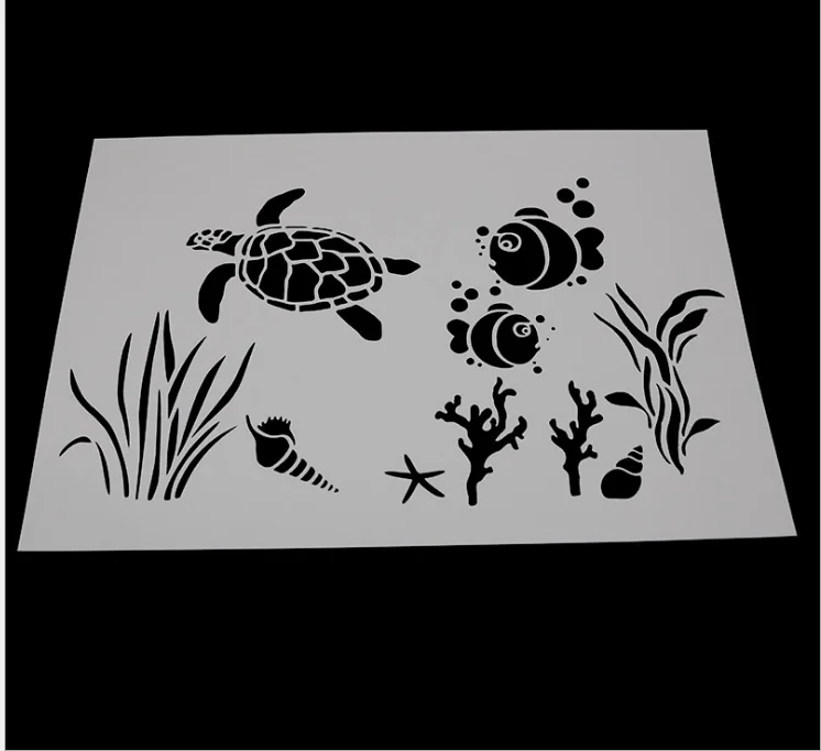 A4 29 * 21cm tortoise goldfish DIY Stencils Wall Painting Scrapbook Coloring Embossing Album Decorative Paper Card Template