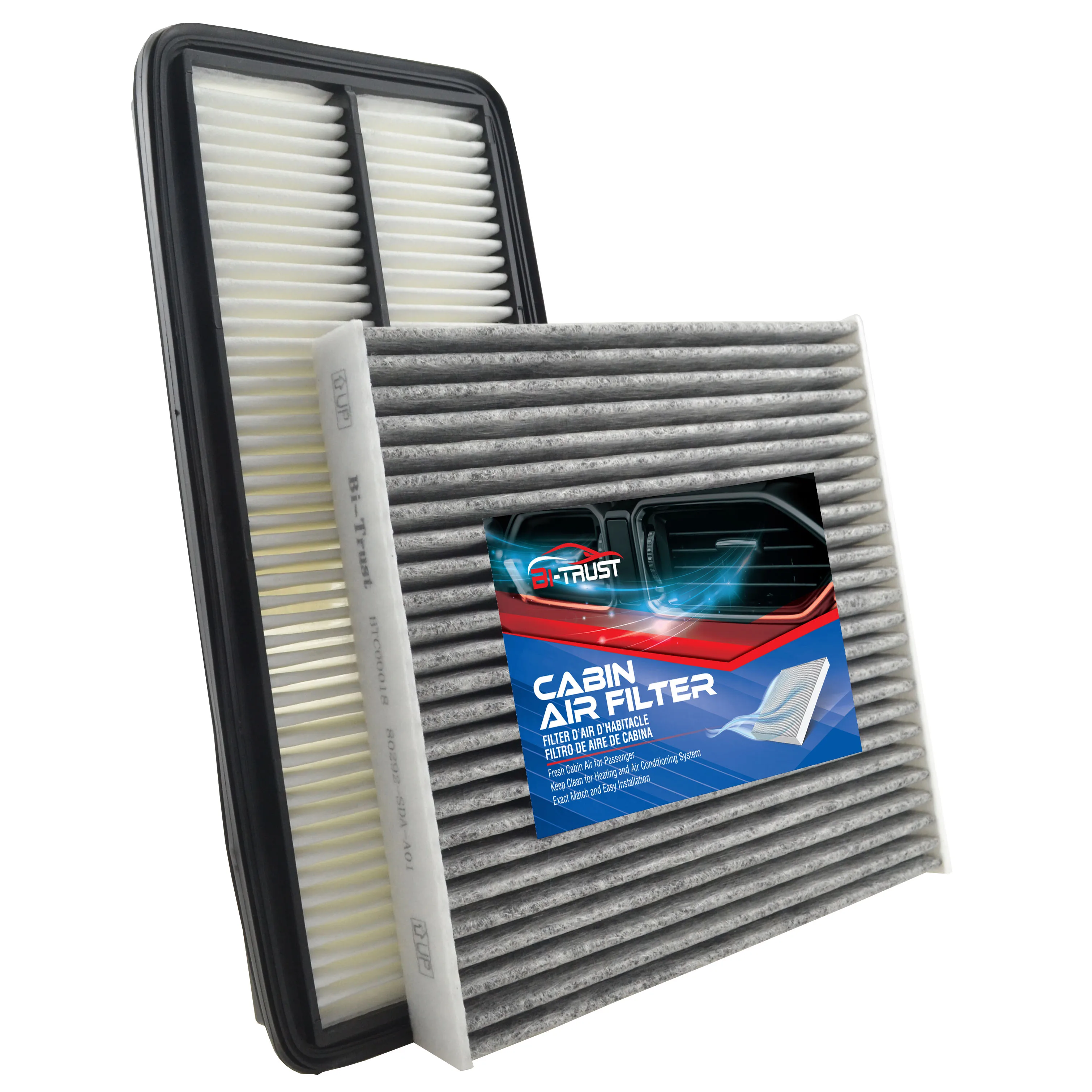 

Bi-Trust Engine & Carbon Cabin Air Filter for 2004-2006 Acura TL V6 3.2L/2003-2007 Honda Accord V6 3.0L