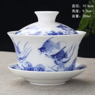 Chinese handgeschilderde Kungfu theeservies, terrine Dehua, wit porselein, Gaiwan, pannenset voor op reis, snelle kop, hoge kwaliteit