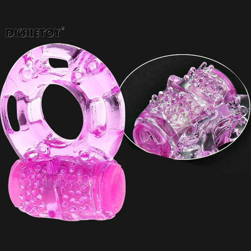 Anillo de vibración duradero para pene para hombres, estimulador de clítoris, retraso de la eyaculación, manga vibratoria de cristal, Juguetes