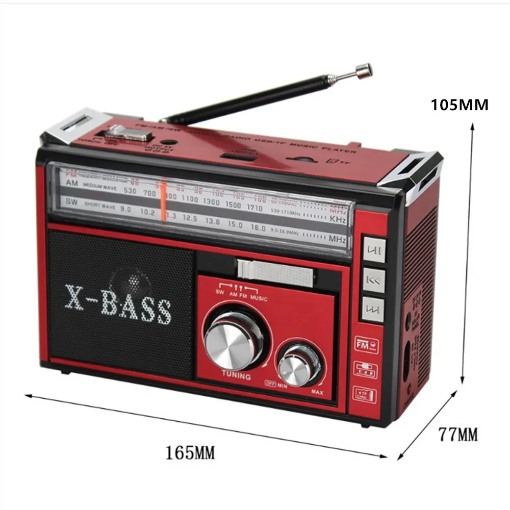 Imagem -06 - Portátil fm am sw 3-band Rádio Cartão tf u Disco Mp3 Player Led Lighting Lamp Strong Light Lanterna Fonte de Alimentação de Emergência Usb sv