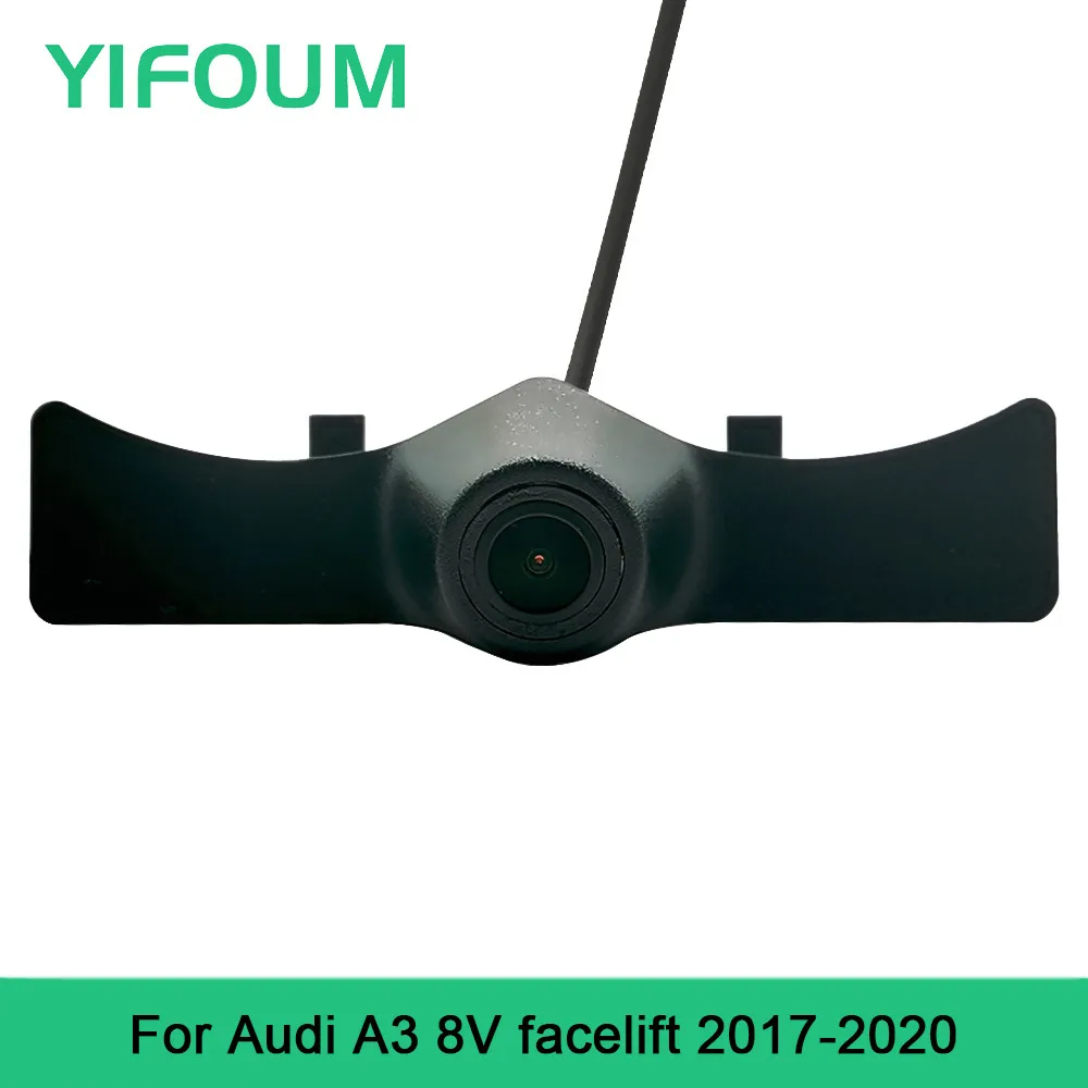 YIFOUM HD CCD Car Front View Parking Night Vision positivo impermeabile Logo Camera per Audi A3 8V lifting 2017 2018 2019 2020