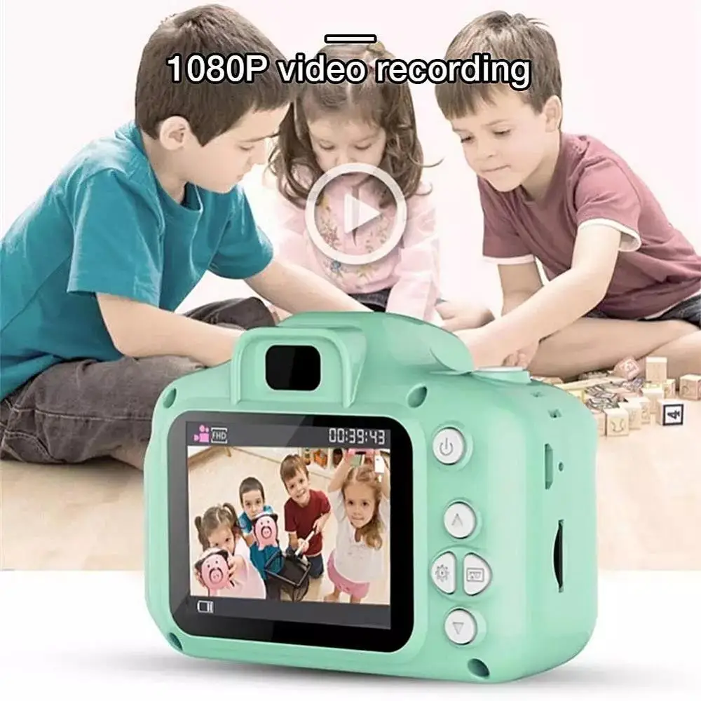 Cute Kids Mini Digital Photo 1080P Video Camera 2.0 Inch HD Screen Small Toy Camcorder Videocamera Micro Cam Children Best Gift