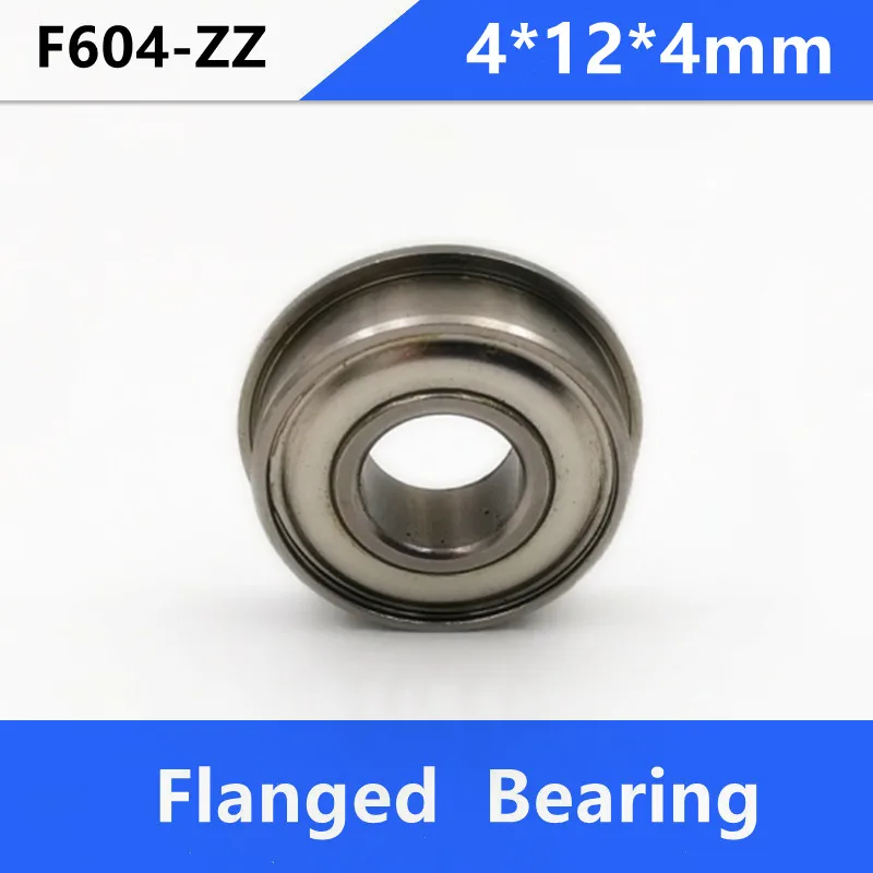 

20/50/100pcs F604ZZ Flanged bearing F604-ZZ F604-2Z 4x12x4mm shielded Miniature flange deep groove ball bearings 4*12*4 mm