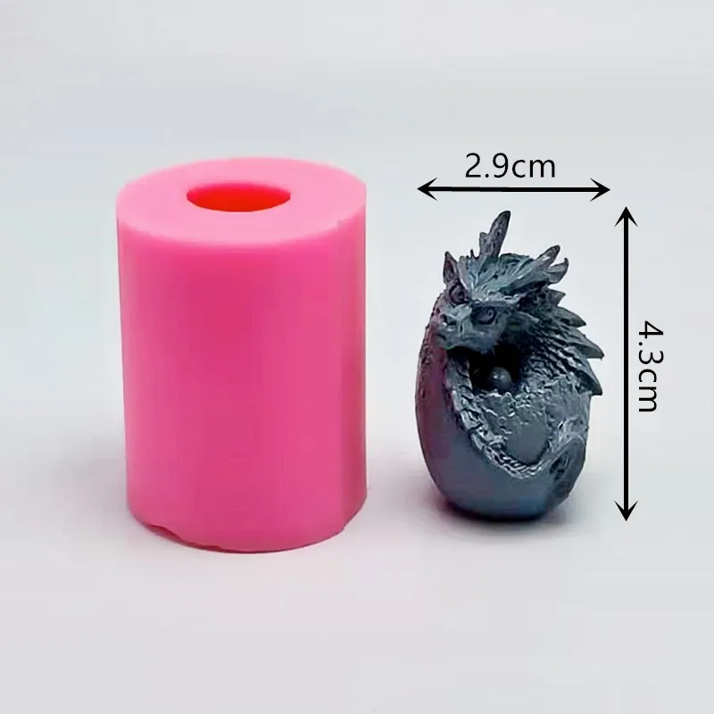 3D cute dragon egg silicone mold DIY making plaster resin dragon model kitchen cake decoration tool