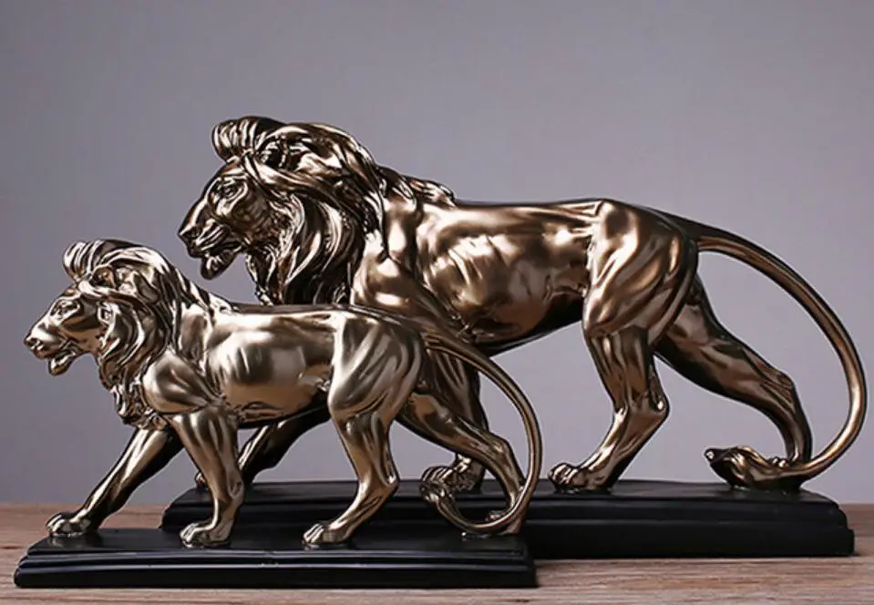 

African Ferocious Lion Sculpture Statue Resin Domineering Animal Lion Home Decoration Accessories Craft Gift Statue