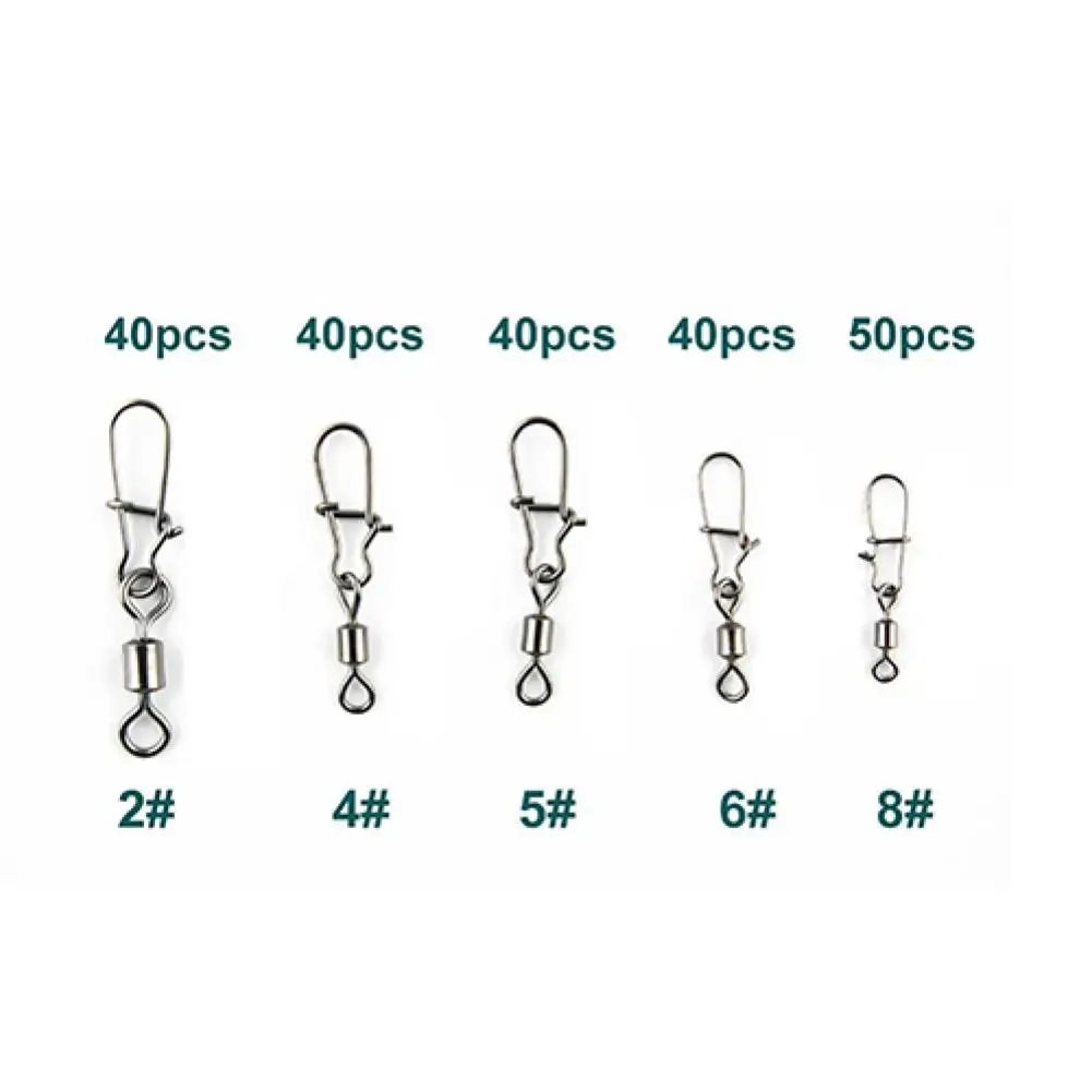 210Pcs/set Set Swivel Clasp 8-shaped Rolling Brass Swivel Fast-lock Snap Ball Bearing Fishing Connector Swivel Clasp