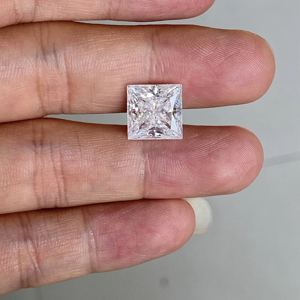 Meisidian 5.5x5.5mm Diamond Princess Cut Square Shape White Loose Moissanite Stone