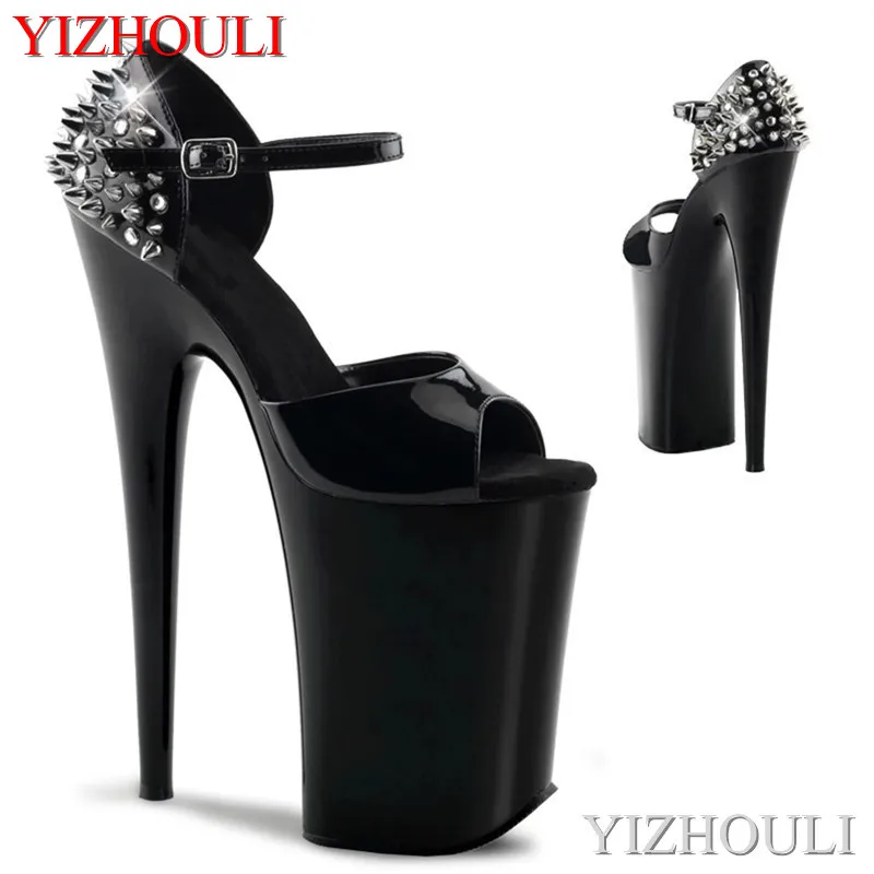 

23 cm high heels, summer women rivet decoration, high heels sexy pole dancing nightclub 9 inch sandals